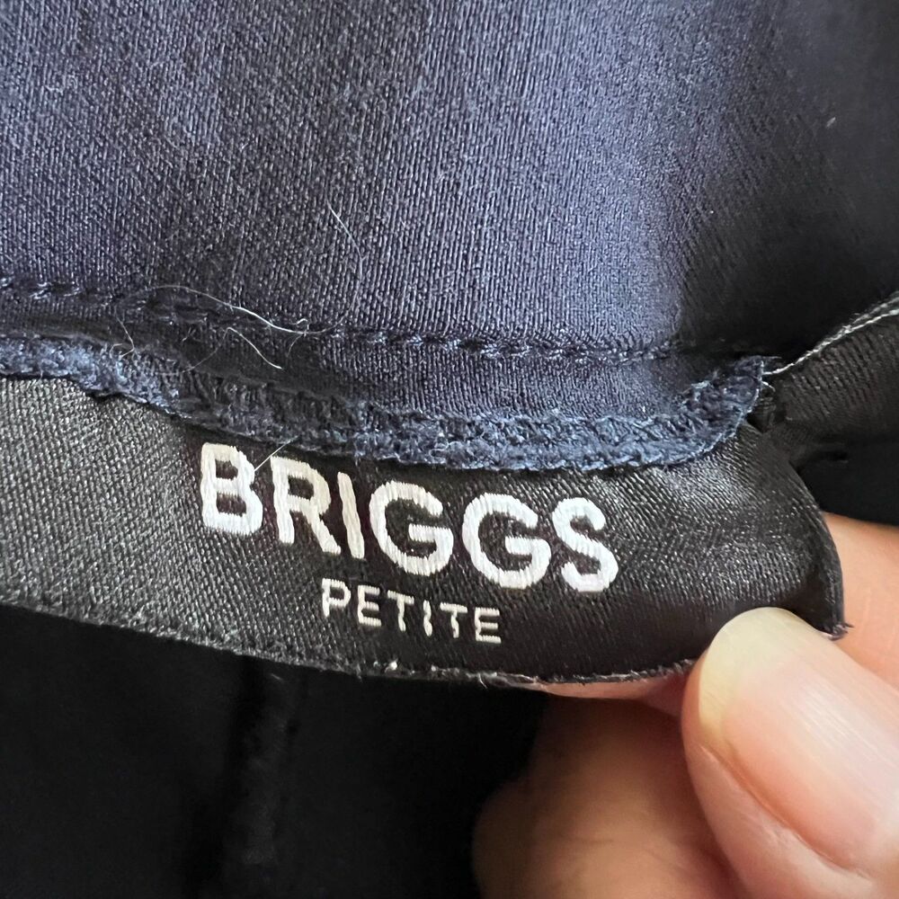 Briggs Pants Womens 12P Navy Blue‎ Stretch Pull On Capri Rayon Comfort Pocket - Picture 3 of 16
